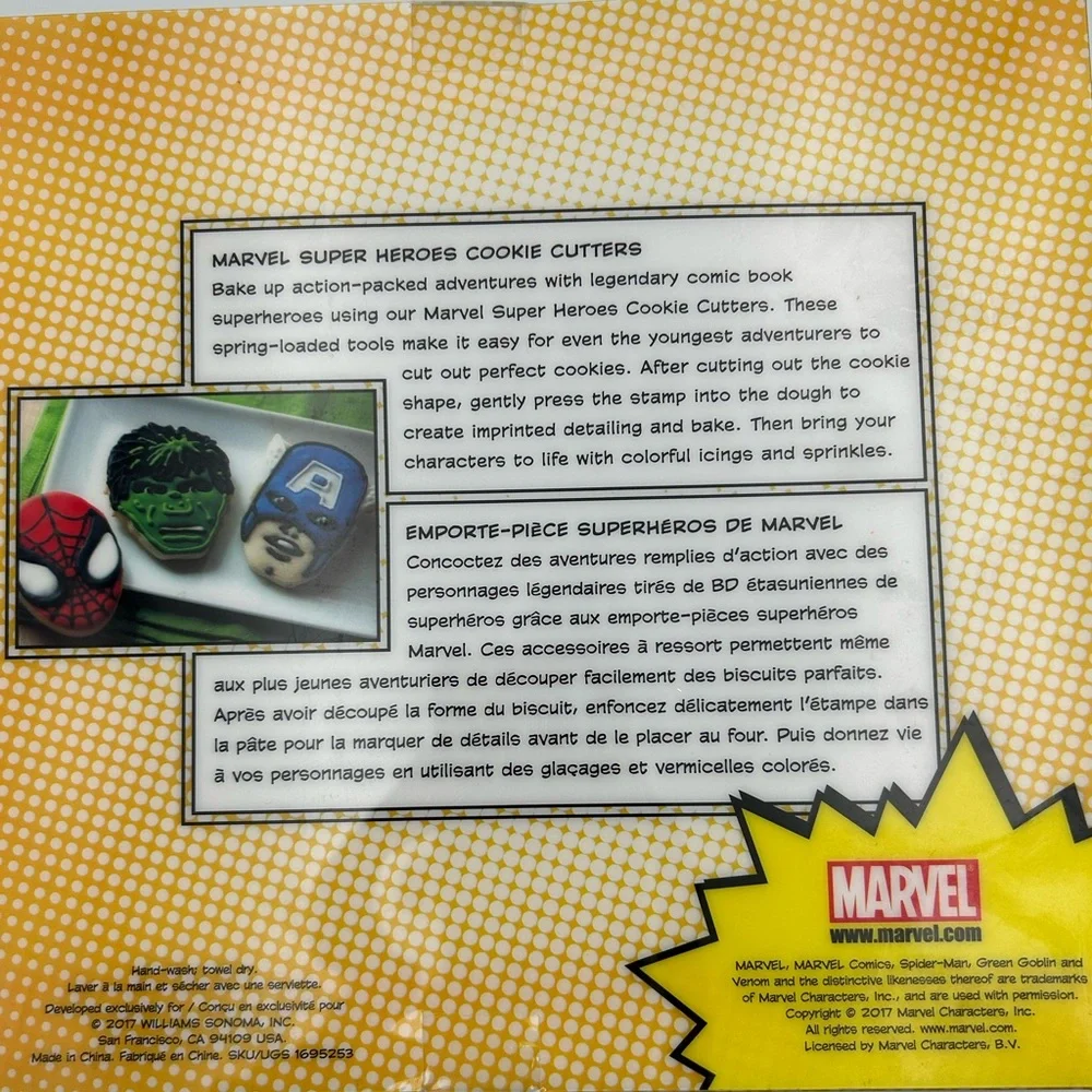 *New* Williams Sonoma Marvel Super Heroes Cookie Cutters - Set of 7